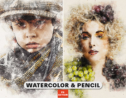 Watercolor & Pencil Photoshop Action