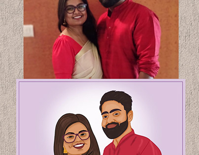 Couple Caricature for clients 1st Anniversary