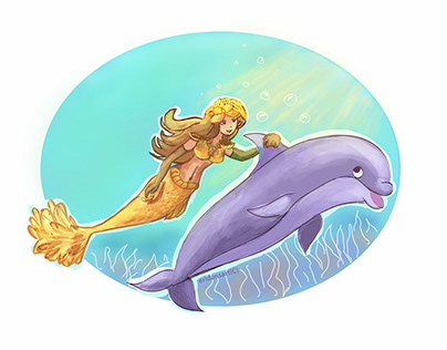 Mermaids kids illustration