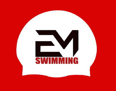 logo for em swimming academy