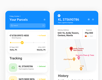 Parcel Tracking App Design
