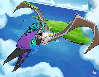 Evan Rides a Pteranodon