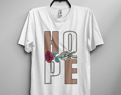 Hope Typography T-shirt Design With Dying Flower
