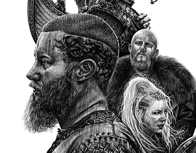 Project thumbnail - Digital sketch of viking series.