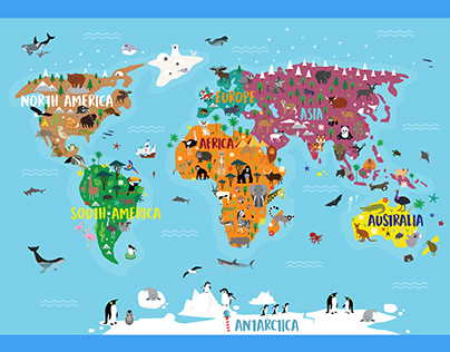 Animal world map
