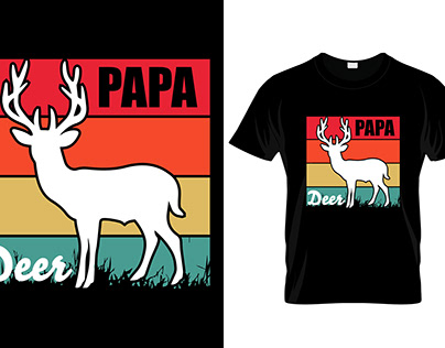 Papa deer t-shirt design