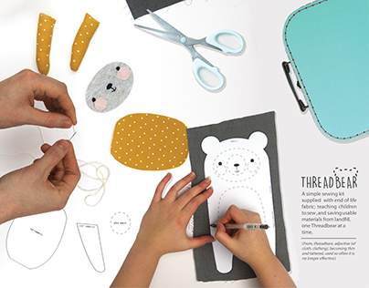 Threadbear - a children's recycled sewing kit