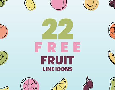 Fruits line icons