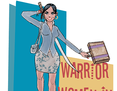 60s style Warrior Women apparel design