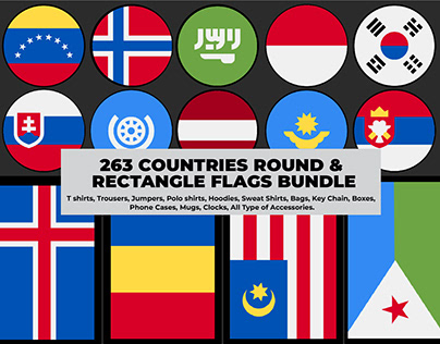 Flags Design Bundle World Countries Flag