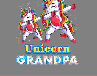 Grandpa Unicorn Dabbing Magical Family Matching Father