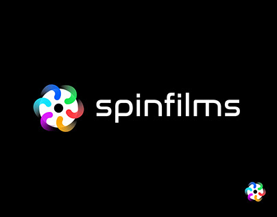 spin filmslogo, production company logodesigin