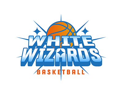 White Wizards basketball Sport Logo
