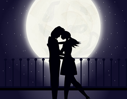 couple in moonlit night