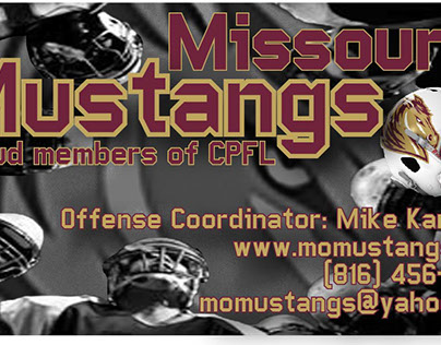 Mustangs Football Business Cards