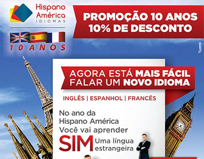 Hispano America Idiomas - Promoção 10 Anos 10% Desconto