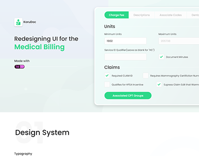 Redesigned UI for Medical Billing