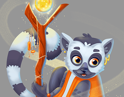 Lemur Shaman/Wizard 2D Casual Character