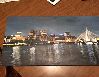 Boston Skyline Painting