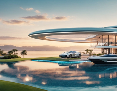 Ultra modern Futuristic island Billionaire Mansion