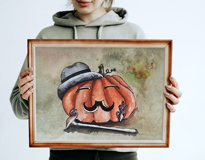 Halloween Herquele Poirot pumpkin