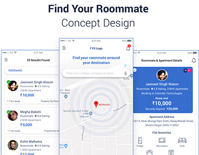 Find your roommate UX/UI Concept design