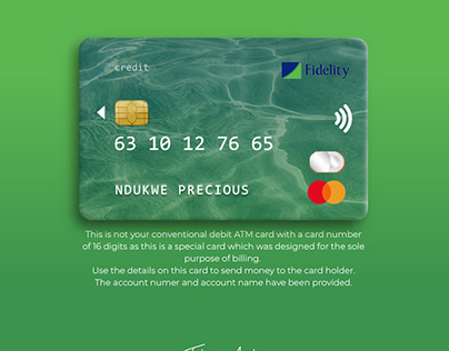 Fidelity Bank ATM card design