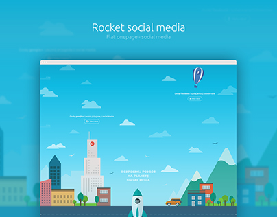 Rocket - flat onepage social media