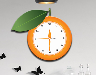 Orange Wall Clock
