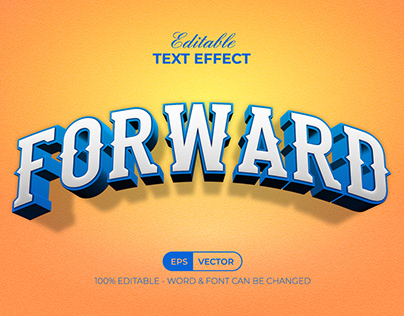 3D Text Effect Curved Style
