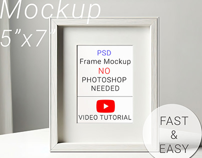 Mockup 5x7 single frame mockup White frame