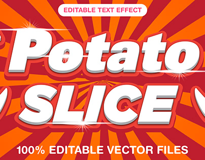 Potato Slice 3d text style effect