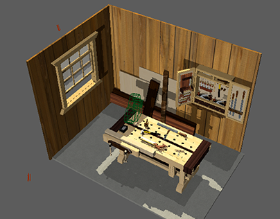 3D Model Scene (Woodworking Workshop)