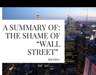 The Shame of "Wall Street"