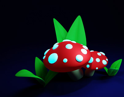 3D Glowing Mushroom