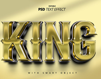 3D king golden psd text effect