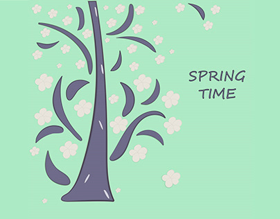 Spring papercut style