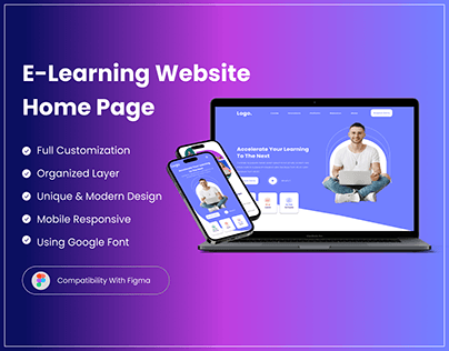E-Learning Website Home Page