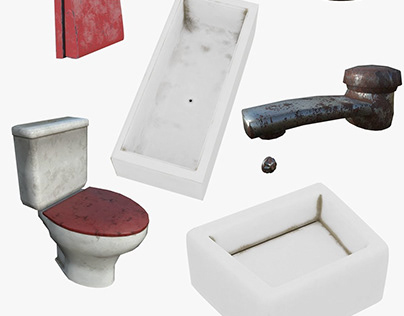 Low Poly Bathroon Items