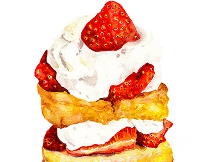 food illustration Strawberry cake. copyright MJGMoffett