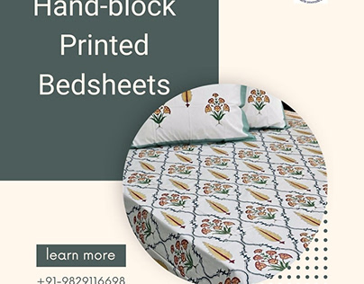 Hand block printed bedsheets