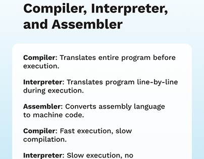 Difference Between compiler, interpreter and assembler
