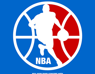 NBA World Wide Logo Concept with Kobe Bryant Silhouette