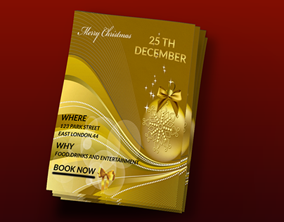 Christmas party invitation flyer