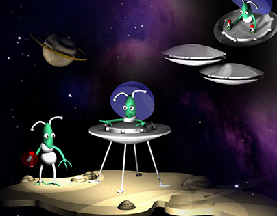 3D UFO Concept Art