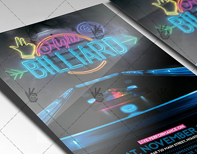 Neon Billiard - Premium Flyer PSD Template