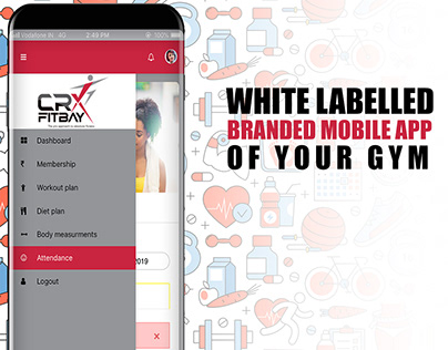 Branded mobile app design for Gym