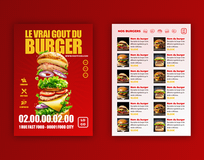 Flyer Fast Food : le vrai goût du burger