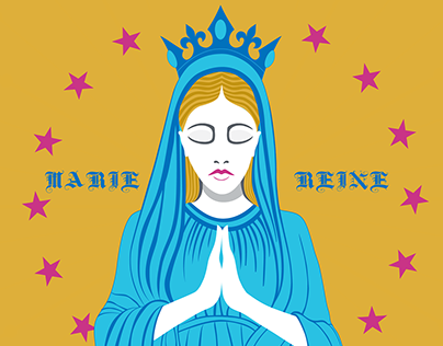 Marie Reine Icon Illustration