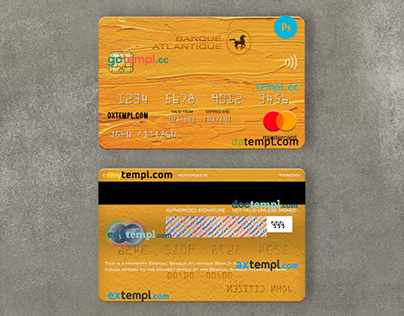 Senegal Banque Atlantique Bank mastercard template